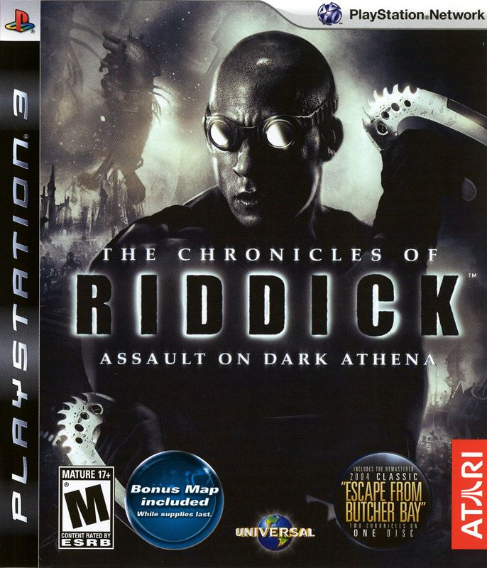 Chronicles of Riddick: Assault on Dark Athena box art for Playstation 3
